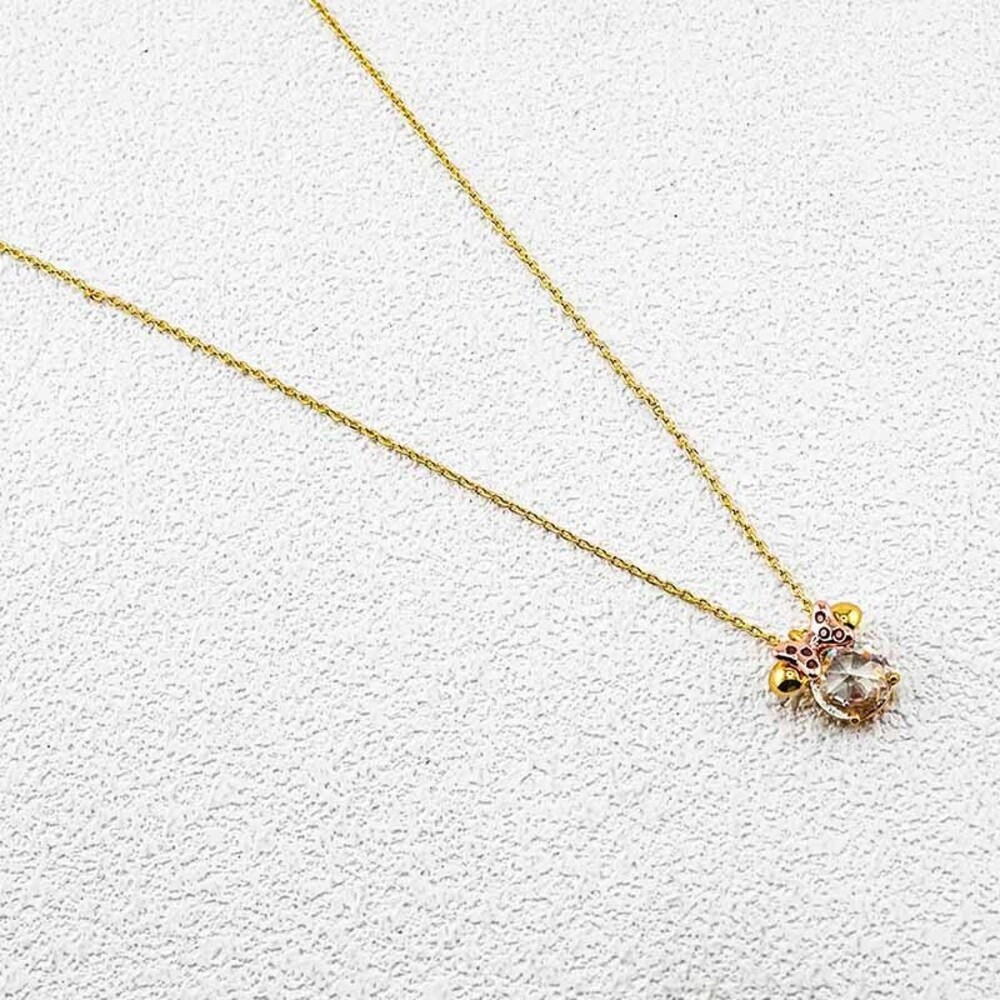 kate spade Gold Crystal Flower Pendant Necklace